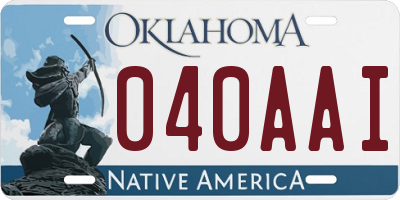 OK license plate 040AAI