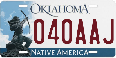 OK license plate 040AAJ