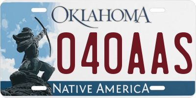 OK license plate 040AAS
