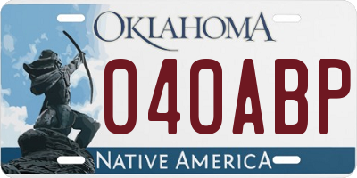 OK license plate 040ABP