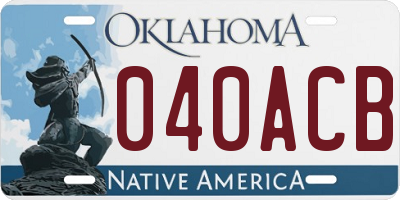 OK license plate 040ACB