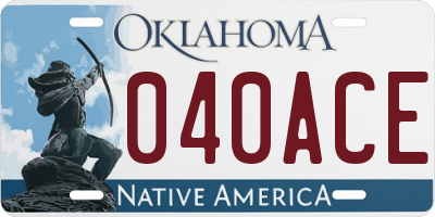 OK license plate 040ACE