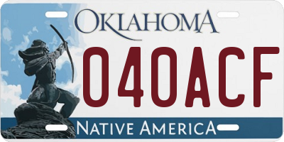 OK license plate 040ACF