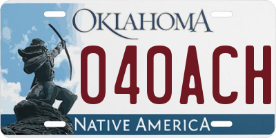 OK license plate 040ACH