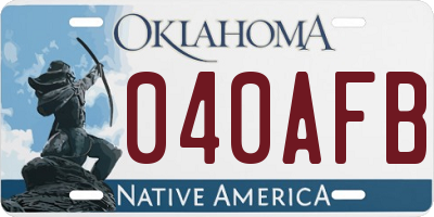 OK license plate 040AFB