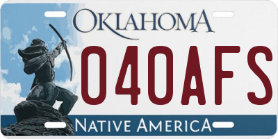 OK license plate 040AFS