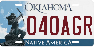 OK license plate 040AGR