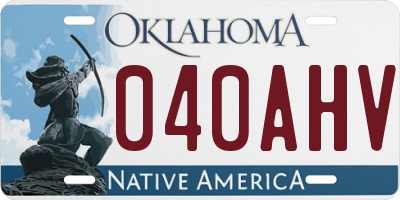 OK license plate 040AHV