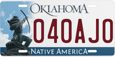 OK license plate 040AJO