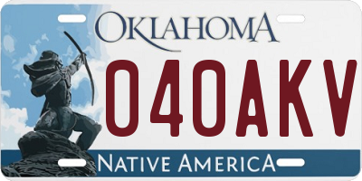 OK license plate 040AKV