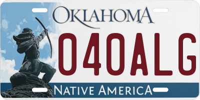 OK license plate 040ALG
