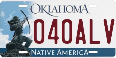 OK license plate 040ALV