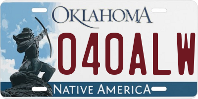 OK license plate 040ALW