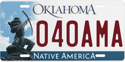 OK license plate 040AMA