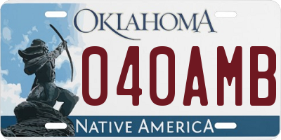 OK license plate 040AMB