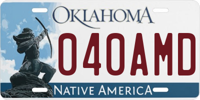 OK license plate 040AMD