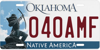 OK license plate 040AMF
