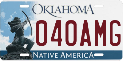 OK license plate 040AMG