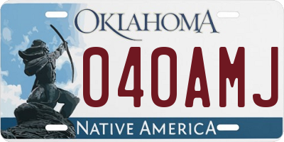 OK license plate 040AMJ