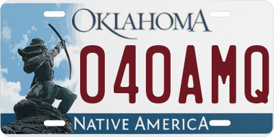 OK license plate 040AMQ