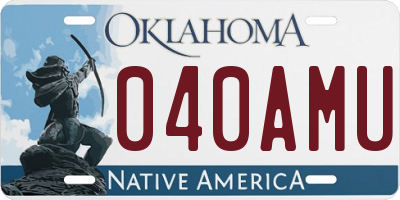 OK license plate 040AMU