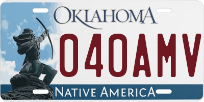OK license plate 040AMV