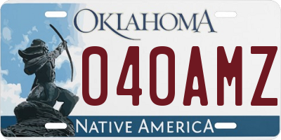 OK license plate 040AMZ