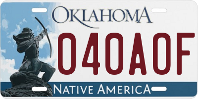 OK license plate 040AOF