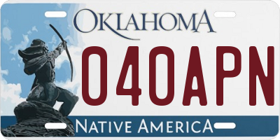 OK license plate 040APN