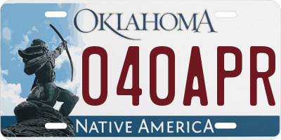OK license plate 040APR