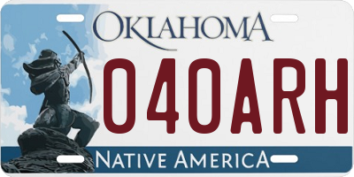 OK license plate 040ARH