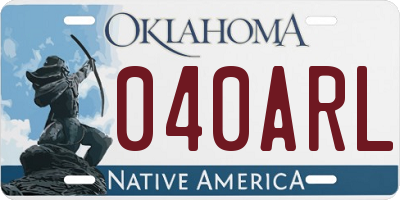 OK license plate 040ARL