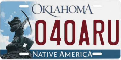 OK license plate 040ARU