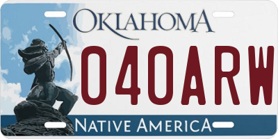OK license plate 040ARW