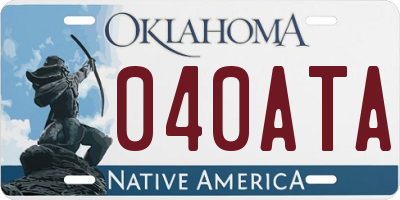 OK license plate 040ATA