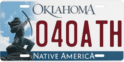 OK license plate 040ATH