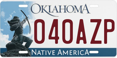 OK license plate 040AZP