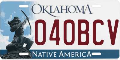 OK license plate 040BCV