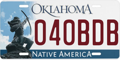 OK license plate 040BDB