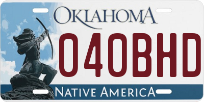 OK license plate 040BHD