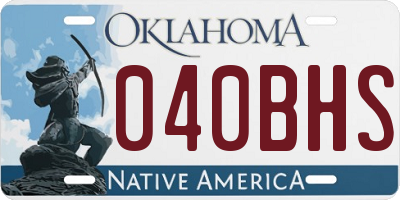 OK license plate 040BHS
