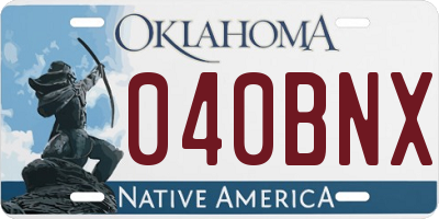 OK license plate 040BNX