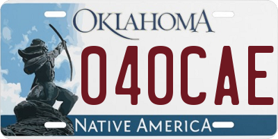 OK license plate 040CAE