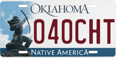 OK license plate 040CHT
