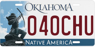 OK license plate 040CHU