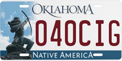 OK license plate 040CIG