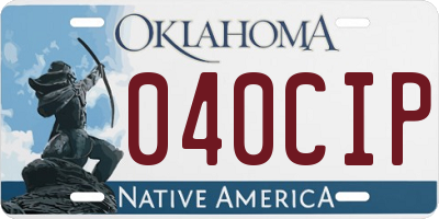OK license plate 040CIP