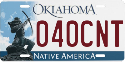 OK license plate 040CNT