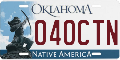 OK license plate 040CTN