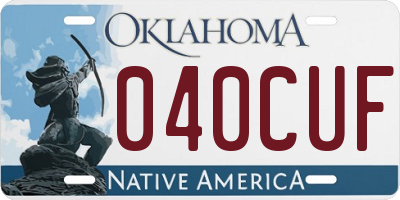 OK license plate 040CUF